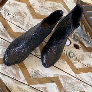 NEW Sole Society Black Glitter Boots